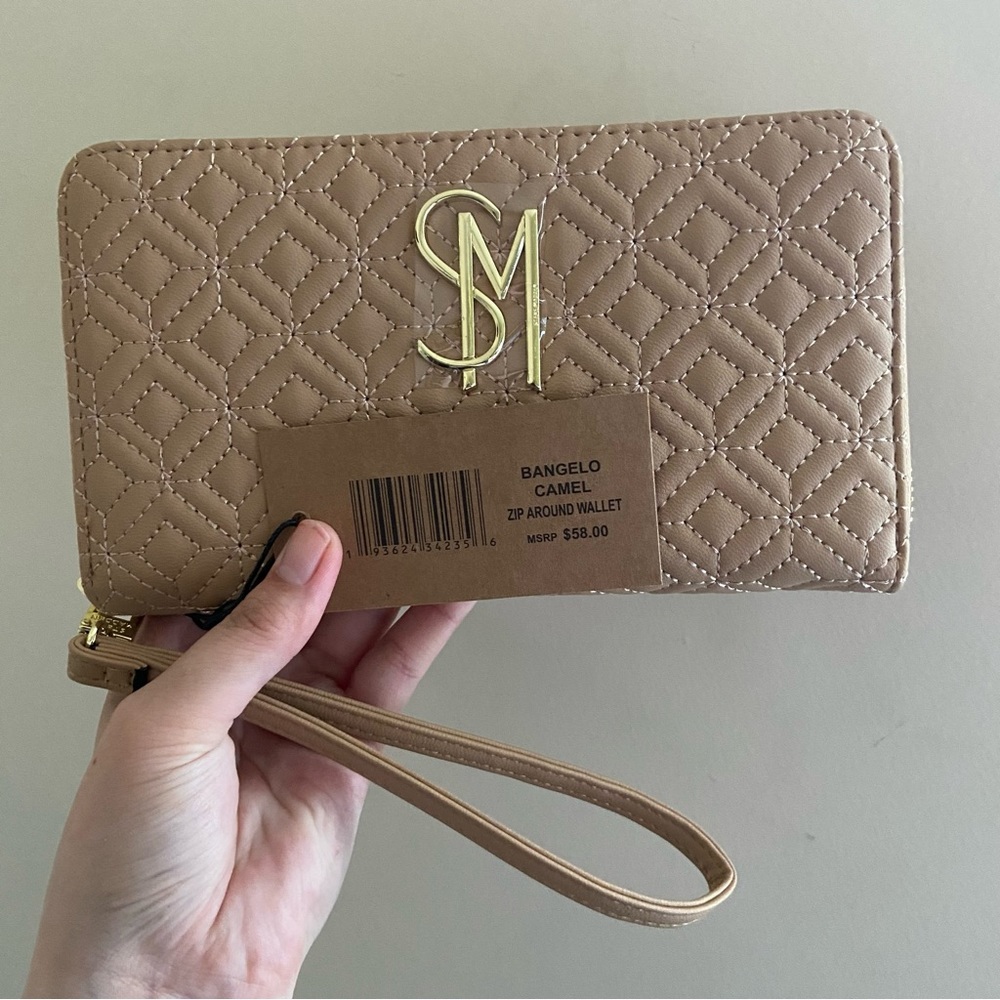 NWT Steve Madden Bangelo Camel Zip Around Wallet